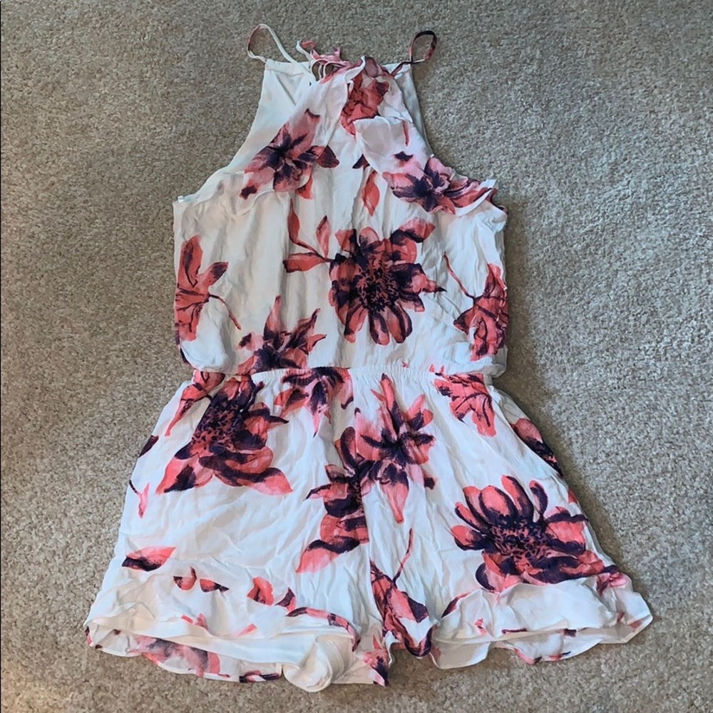 White Floral Romper